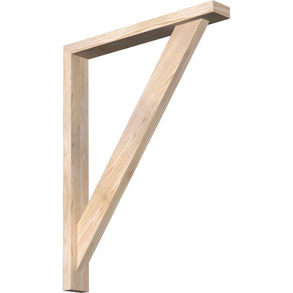 Ekena Millwork Traditional Craftsman Smooth Bracket w/ Offset Brace, Douglas Fir, 3 1/2"W x 26"D x 34"H BKT0402X26X34TRA04SDF - main